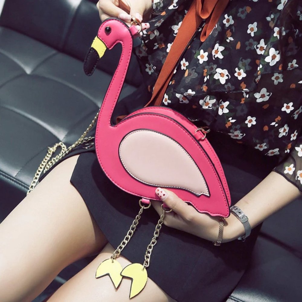 Flamingo Crossbody Purse  HandBag Similar to Betsey Johnson Bag Kate Spade Dolls